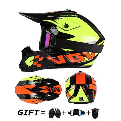 Off Road Motorcycle Helmet Rally Downhill Full Helmet Riding with Goggles Suitable for All Seasons for Men Women and Children