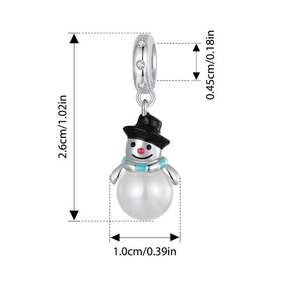 WOSTU 925 Sterling Silver Snowflake Charm Winter Snow Beads Purity Original Fit for Women Girls Necklace DIY Fine Jewelry Gift