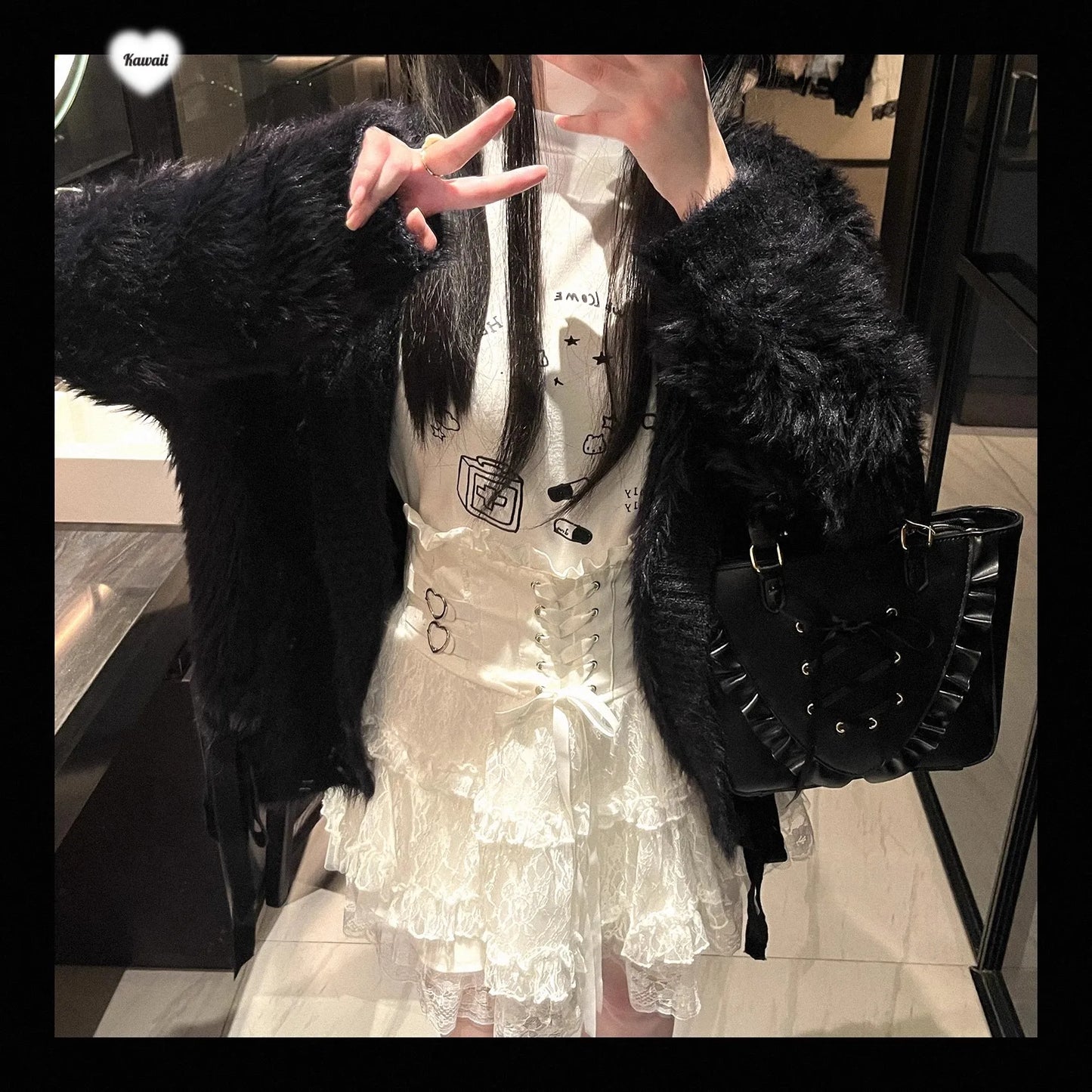 Japanese Original Lolita Lace Ruffle Edge Tied Bow High Waist Mini Skirt Spring Summer New Slim Waist Sweet Girl Y2k Skirt