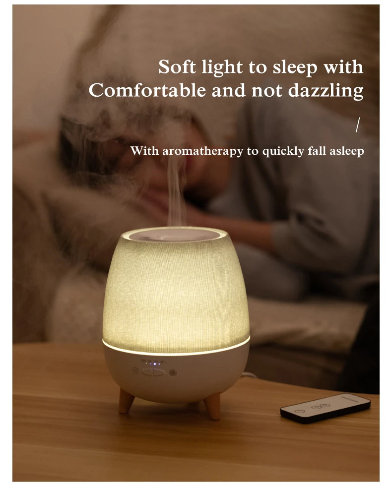 Elektrischer Aroma-Luftbefeuchter (300 ml) mit Fernbedienung, Ultraschall-Nebel und Nachtlicht