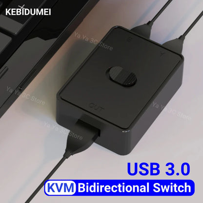 USB 3.0 KVM Switch 1x2/2x1 USB Switcher Bidirectional Switcher USB3.0 Extender Shared Controller for PC Keyboard Mouse Printer