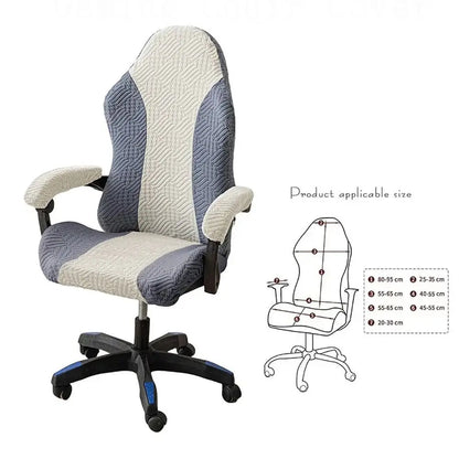 Office Computer Chair Cover Spliced Color Patchwork Elastic Fleece Jacquard Stretch Gaming Chair Cover With Armrest Cover