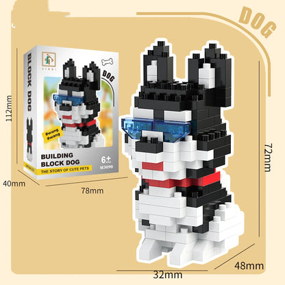 New Pet Teddy Husky Dog And Cat Toy Small Particle Building Blocks Puzzle Assembled Children's Toys