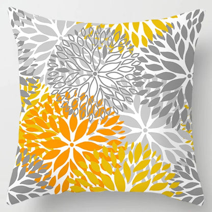 Modern Simple Yellow Flower Pillowcase Home Sofa  Lumbar   Cushion  Pillow