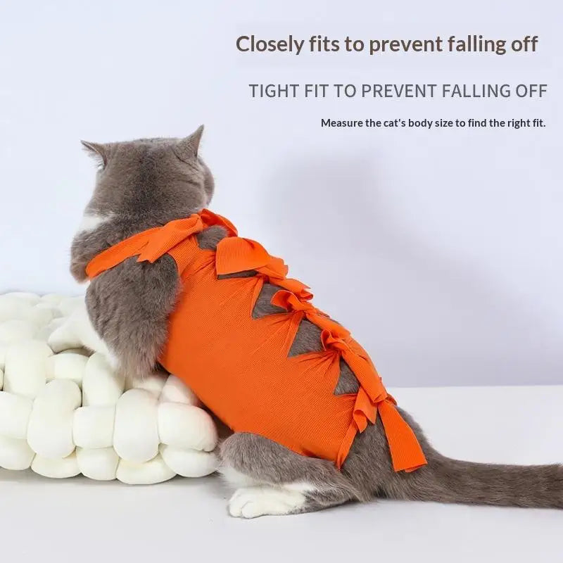 Pet Neutering Suit Cat Postoperative Recovery Anti Licking Clothing Adjustable Cat Wound Protective Clothes Pet Supplies