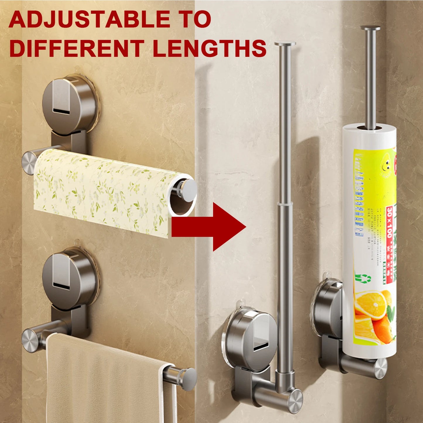 Suction Cup Tissue Hanger Kitchen Paper Towel Holder Toilet Roll Paper Dispenser Cabinet Storage Napkin Rack Bathroom Accessory