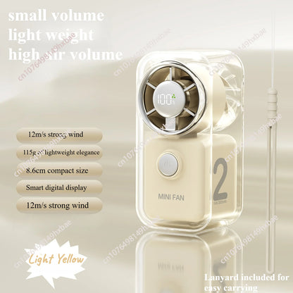 Portable mini fan | silent | long battery life/mini handheld fan, portable USB charging pocket fan, 5-speed silent cooling fan