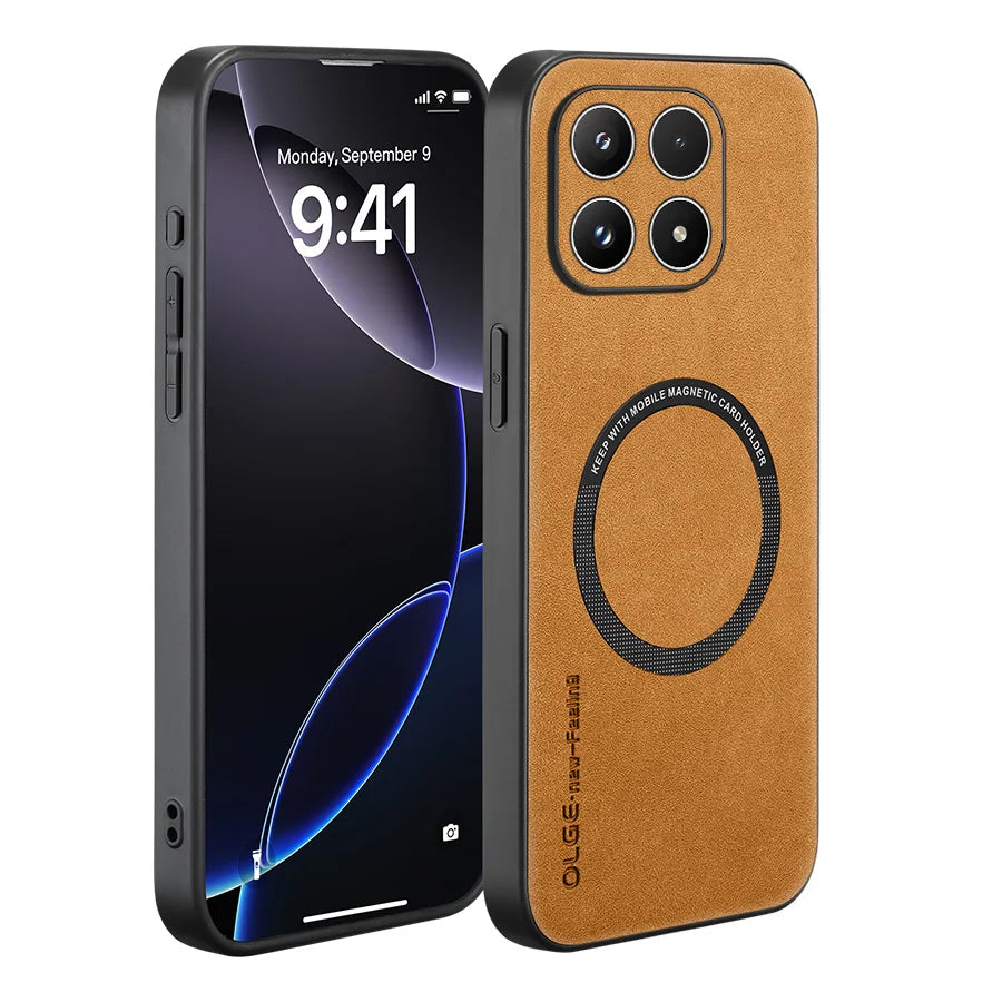 Phone Case For Xiaomi 17 ﻿Magnetic Retro Soft Leather Funda Coque