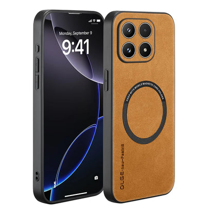 Phone Case For Xiaomi 17 ﻿Magnetic Retro Soft Leather Funda Coque