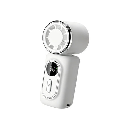 Portable Mini Fan Handheld Small Fan 5 Speed 3000mAh USB Rechargeable LED Display 180° Rotatable Clip Cooling Turbo Fans