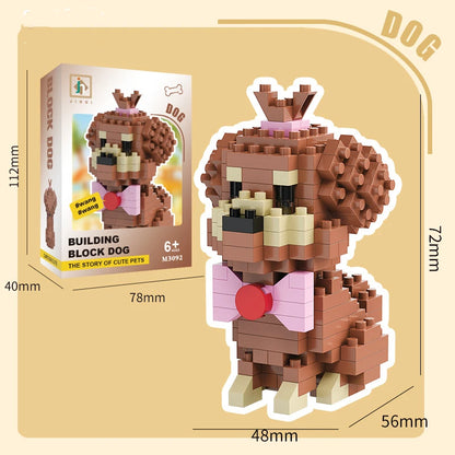 New Pet Teddy Husky Dog And Cat Toy Small Particle Building Blocks Puzzle Assembled Children's Toys