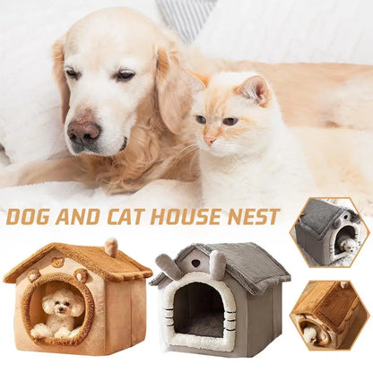 Foldable Dog House Kennel Bed Mat For Small Medium Dogs Cats Winter Warm Cat Bed Nest Pet Products Basket Pets Puppy Cave Sofa