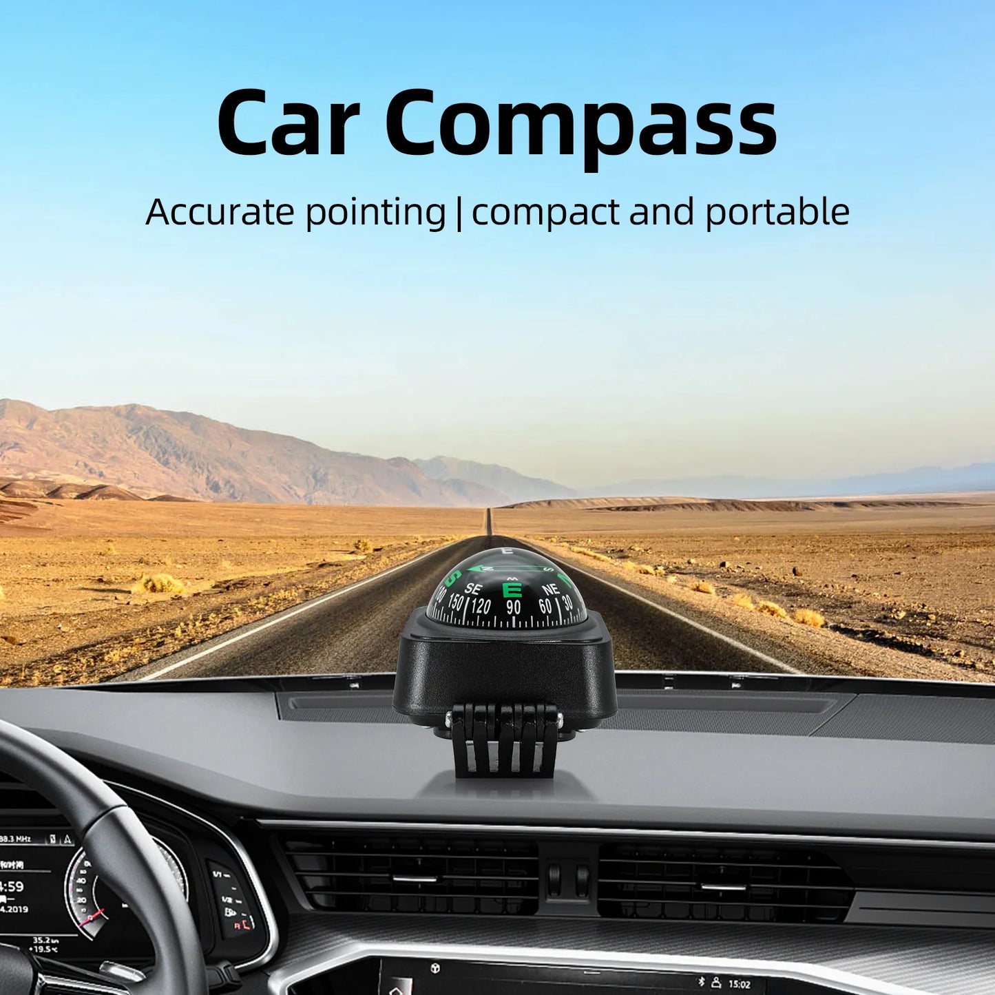 Auto Vehicle Navigating Car Compass Car Dashboard Navigation Compass For Outdoor Boat Hiking Portable Folding Camping Equipment