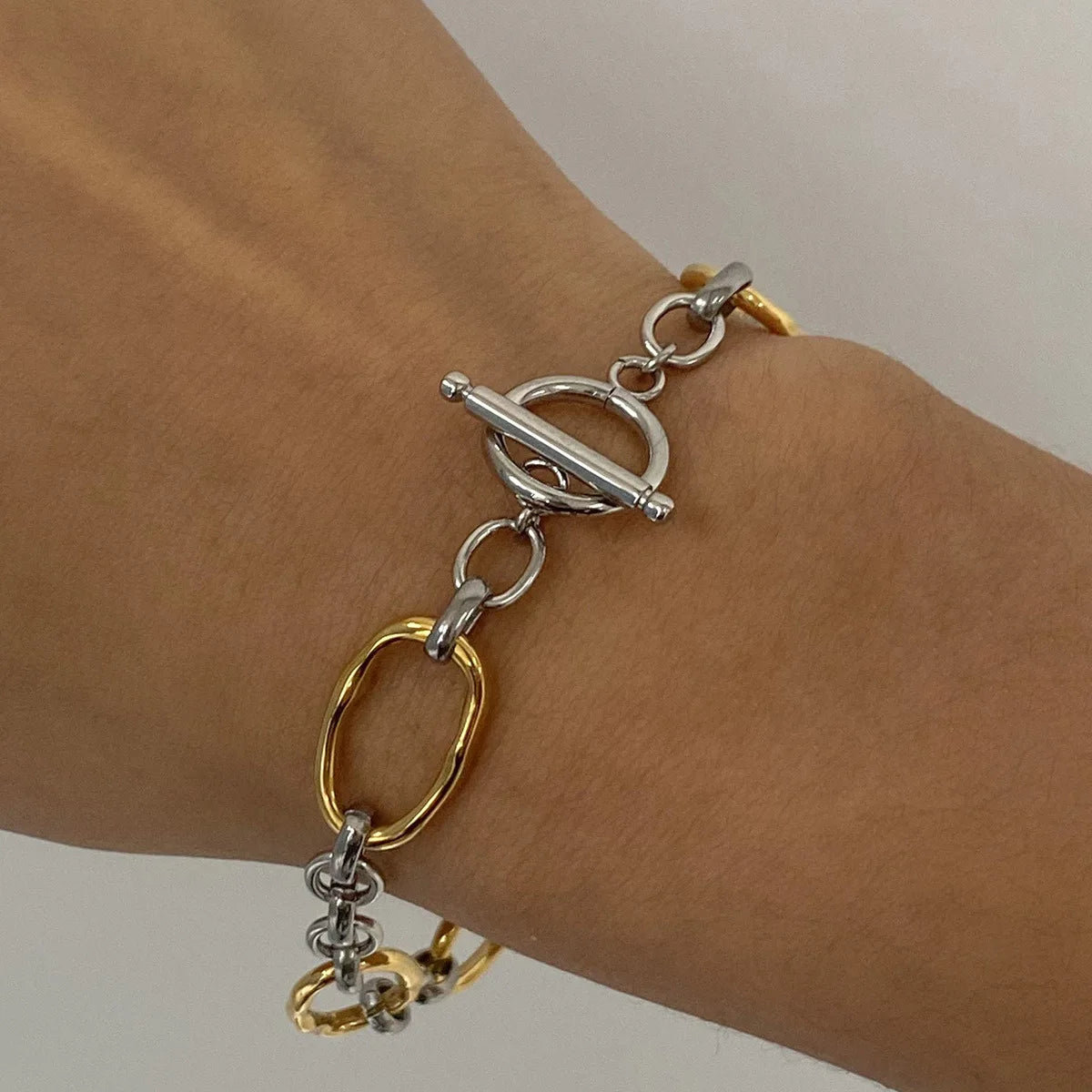 Yori Minimalist Stainless Steel Geometric Chic Bracelet Waterproof Metal 18K Gold Plated Simple Daily High Quality Jewelry Gift