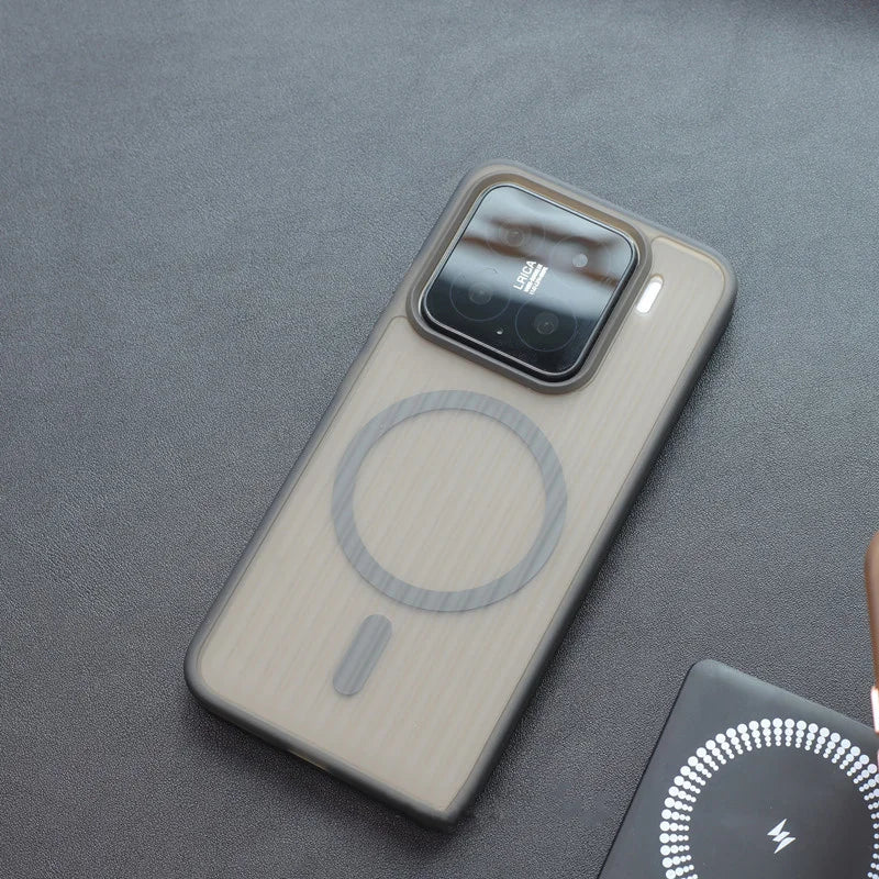 Soft Corrugated Magnetic Back Case For Xiaomi Mi 13 14 15 Pro 17 ProMax Shockproof Matte Clear Cover