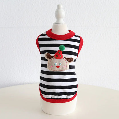 Pet Spring/summer Contrasting Striped Vest Spring/summer Cat Clothing Pet Dress Dog Clothes for Small Dogs Puppy Clothes