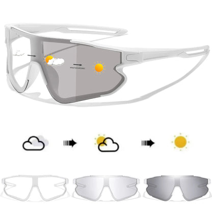 Men Women Photochromic Motorcycle Glasses Outdoor Sports Big Frame Windproof Cycling Running Hiking Goggles