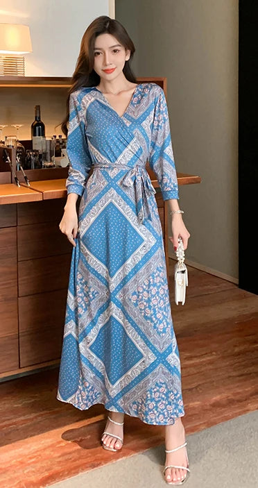ZAROY Women Wrap Long Dress Summer Sexy V Neck Side Split Party Club Dress Chic Streetwear Elegant Evening Slim Beach Vestidos