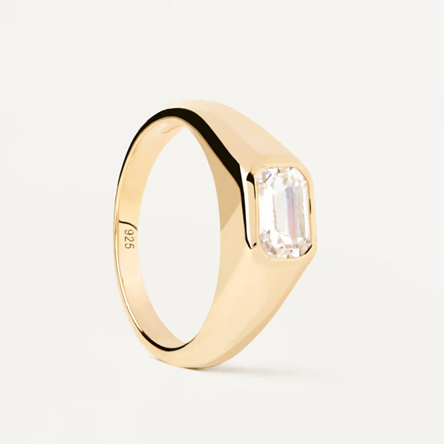 DPLAOPA 925 Sterling Silver Gold Thick Band Big CZ Zircon Size Ring Women Luxury Fine Jewelry 2023 Fine Jewelry Crystal