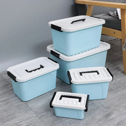 Plastic Storage Box with Cover Clothing Toy Organizer Baskets Multi-Purpose Colorful Stackable Containers Storage Bins Baskets
