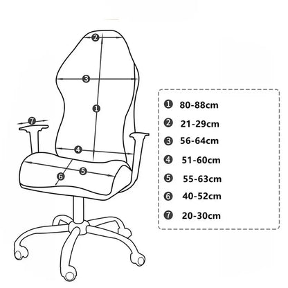 Office Computer Chair Cover Spliced Color Patchwork Elastic Fleece Jacquard Stretch Gaming Chair Cover With Armrest Cover