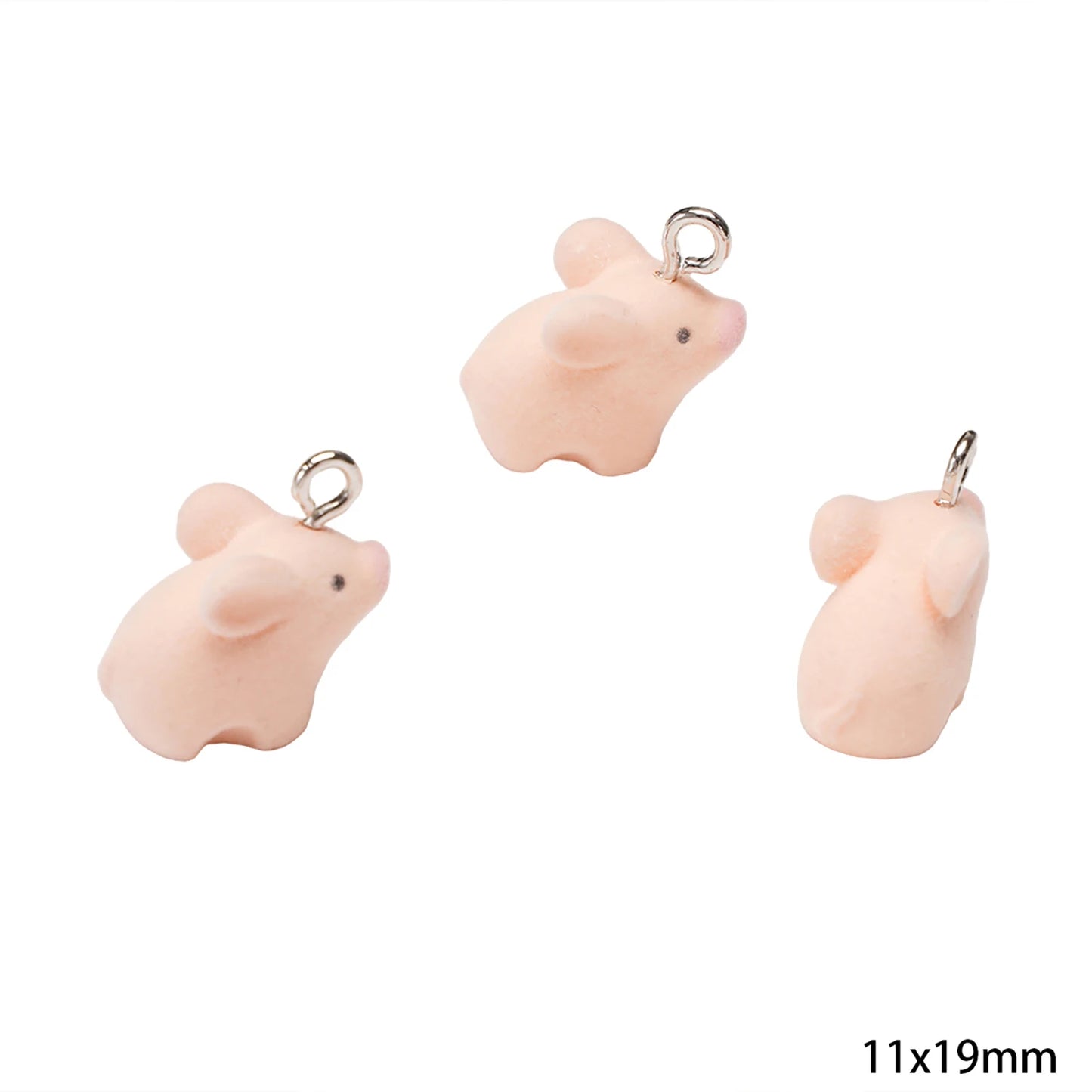 1Pcs 3D Flocking Resin Charms Cartoon Animal Pendant for Necklace Earrings Keychain Making DIY Jewelry Accessories Wholesale