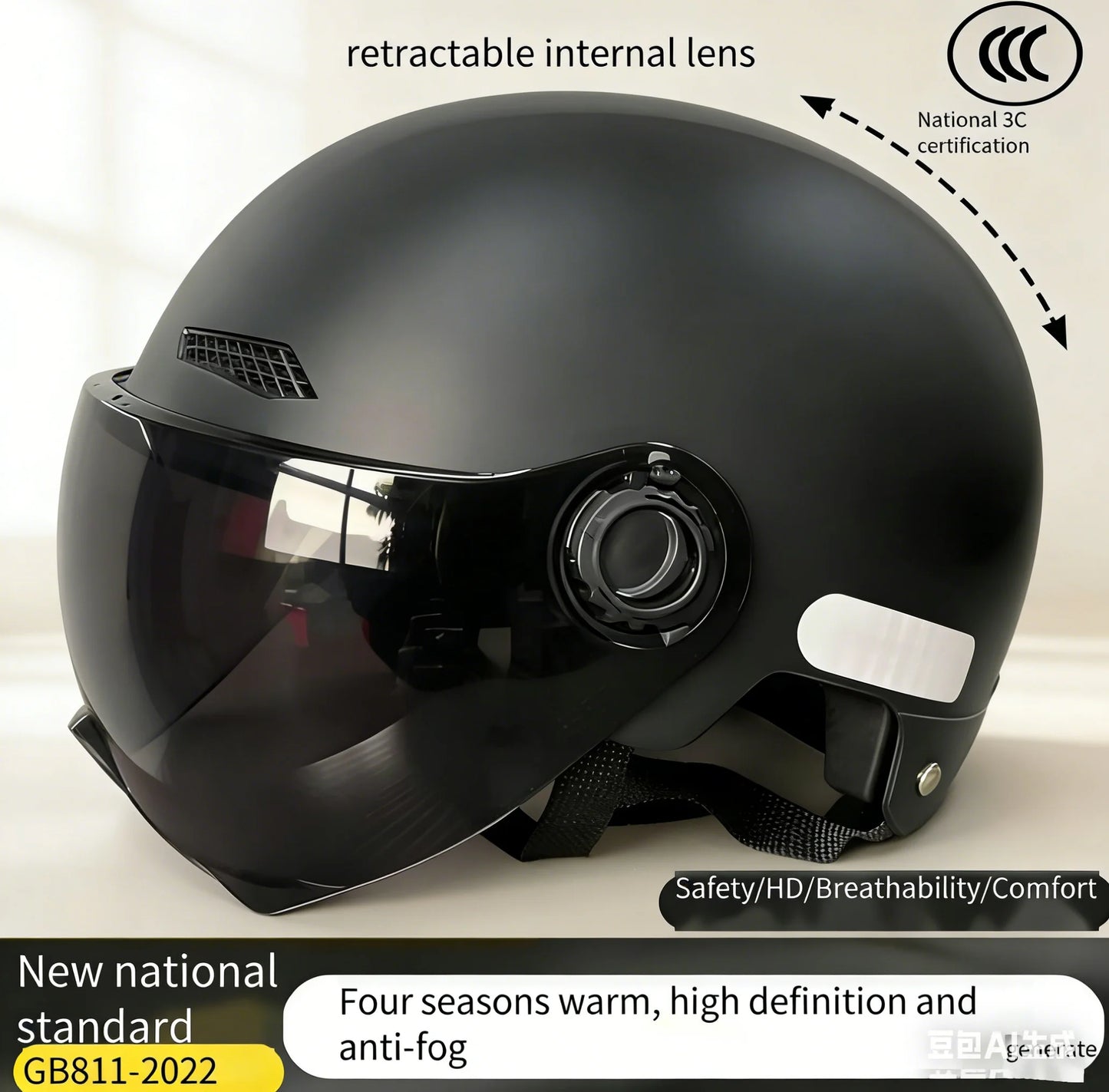 New Electric Vehicle Motorcycle Half Helmet Unisex Cycling Protective Helmet