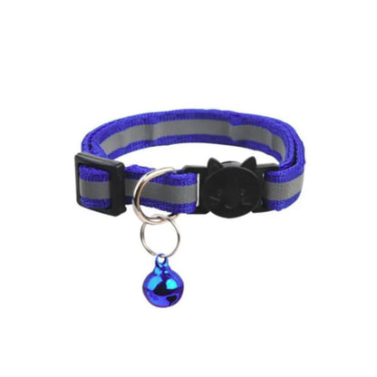 Adjustable Reflective Breakaway Cat Collar with Bell Safety Elastic Neck Ring Necklace Pet Supplies in Multiple Colors