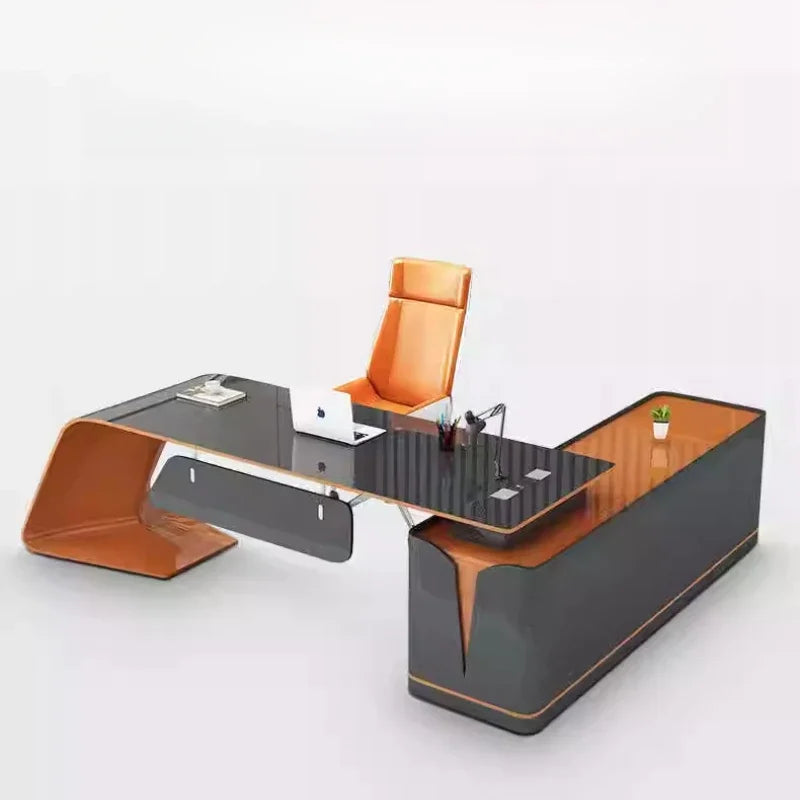 Executive Light Luxury Office Desk in Stock Designer Storage Organizer Computer Desks L Shaped Quality Escritorio Furniture