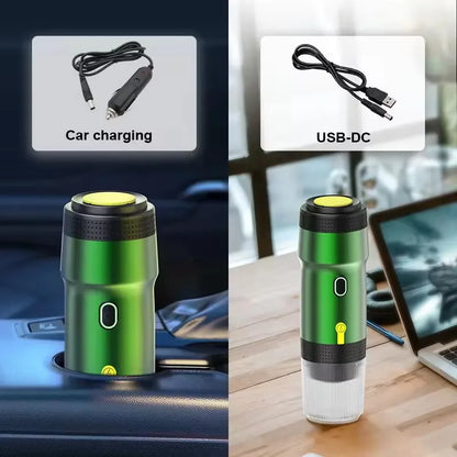 New 60ml Electric Wireless Heating Coffee Machine Fit for Coffee Capsule Powder Travel Coffee Maker for Car Home Camping Travel