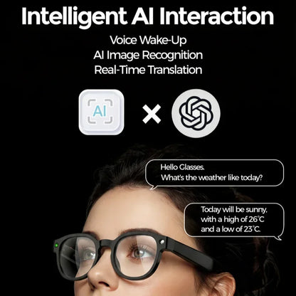 Lenovo 4K AI Smart Glasses with Camera Anti-Shake Video Recording & WiFi Transmission Real-Time Translation Smart Glasses