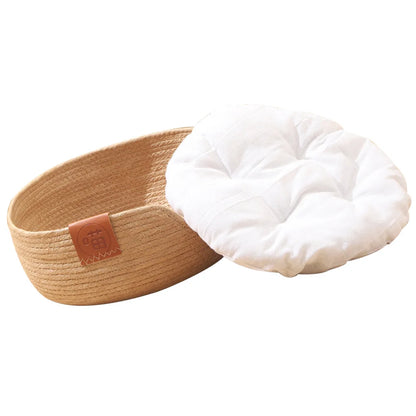 Pet Sleeping Nest Woven Cat Bed for Summer Cool Comfortable Resting Place for Cats Small Dogs Easy to Clean Design