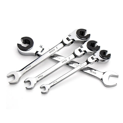 12 PCS 8mm-19mm Tubing Ratchet Wrench Tubing Ratchet Wrench Double Spanners Tools Oil Wrench Open End Ratchet Wrench