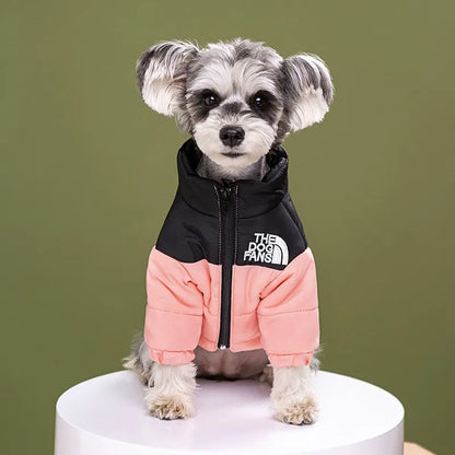 Fashion Pet Coat Clothes, Trendy Embroidered Dog Autumn and Winter Cotton Clothing, Pet Clothing, Thickened Warm Down Clothing