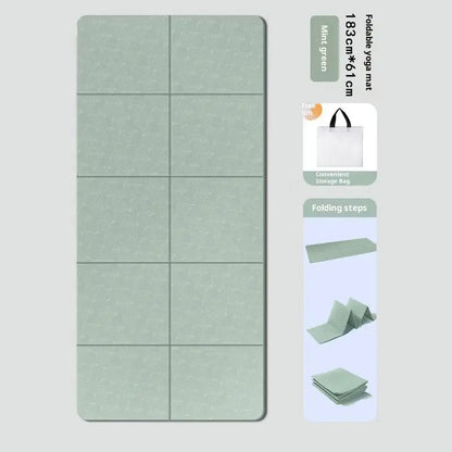 4mm Thick TPE Foldable Yoga Mat 183*61cm Easy Storage For Travel Yoga Pilates Home Exercise Floor Mat