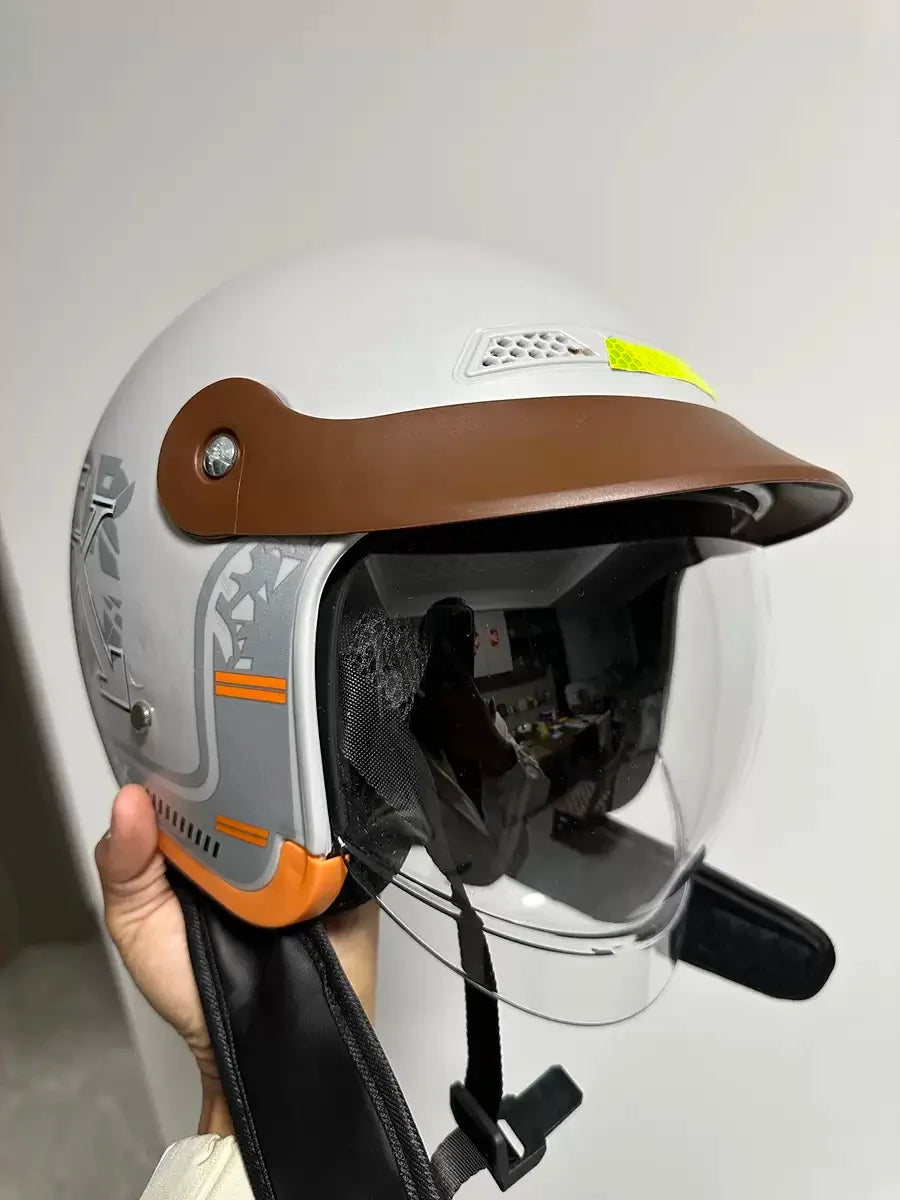 Certified 4-Season Half Helmet - Unisex Warm Windproof Hard Hat for E-Vehicle Motorcycle