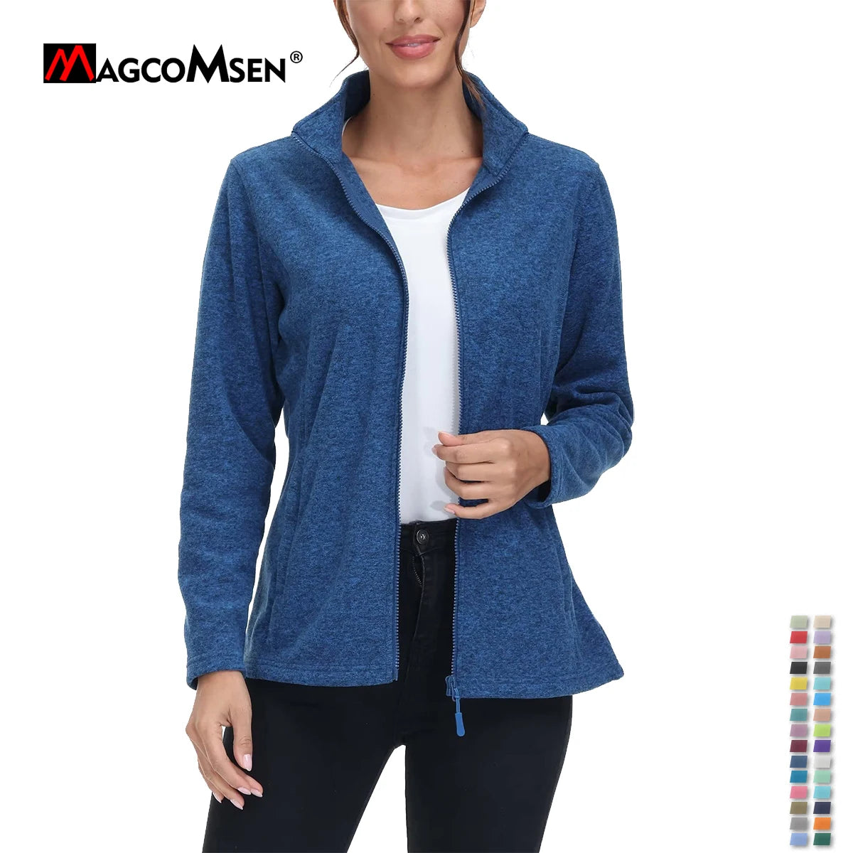 MAGCOMSEN Lightweight Women's Fleece Jackets Womens Athletic Warm Sweatshirts Casual Turtleneck Sweater Coat Sports Tops