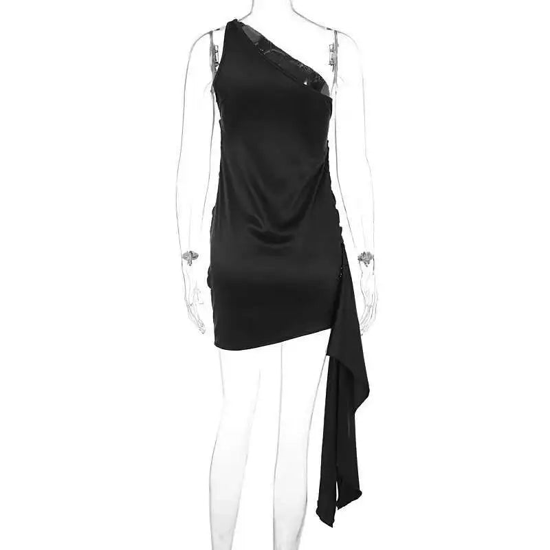 Avrilyaan Single Shoulder Backless Sexy Dress Women 2024 Robes Elegant Evening Party Dress Bodycon Mini Summer Dress Vestidos