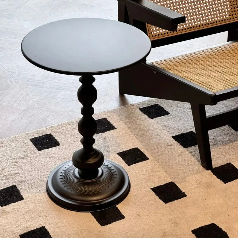 Retro corner few wrought iron bedside storage small round table sofa side few living room balcony household coffee table side