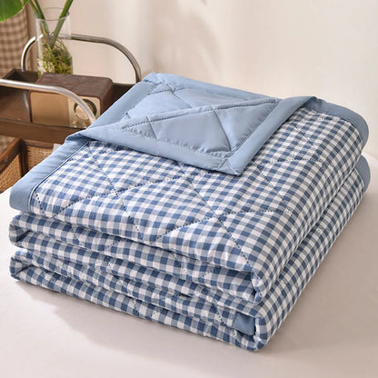 Summer Thin Comforter Soft Air-Conditioned Four Season Comforter Machine Washable Single Double Blanket Ultrasonic Quilted Quilt