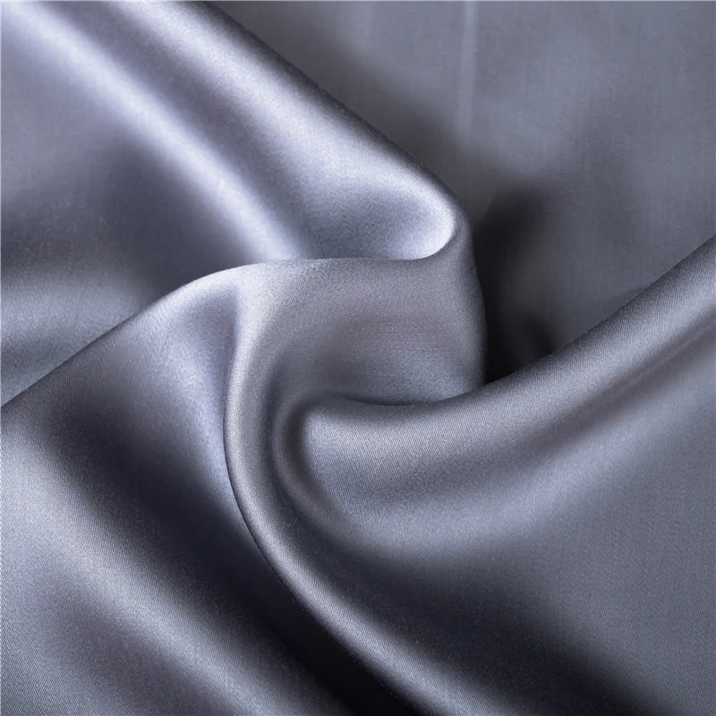Natural Silk Duvet Cover Solid Color Quilt Cover High-Grade Single Double King Size Comforter Bedding Cover
