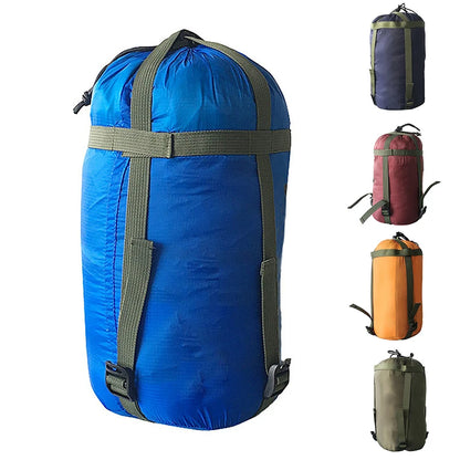 Outdoor Camping Sleeping Storage Bag 38*18cm Waterproof Compression Stuff Sack Drawstring Design Nylon Pack EDC Equipment