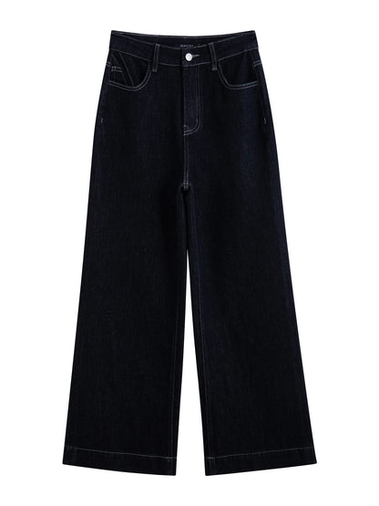 ZIQIAO Anti-fading Self-slimming Straight Jeans for Women 2025 New Slim Pants All-match Trousers