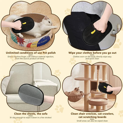 2025Pet Grooming Glove Double Sided Hair Removal Glove for Cats Dogs Bathing Cleaning Carpet Sofa Portable Washable PetAccessory