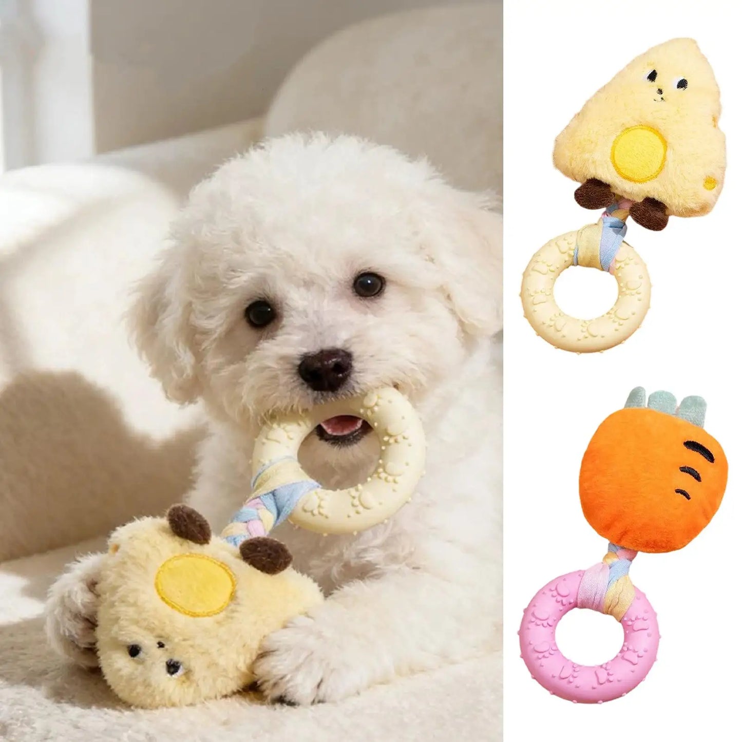 Dog Toys Rubber Plush Toys Dog Biting & Teething Relief Toys Pet Products Clean Teeth Interactive Dolls Sound Bite Pets Supplie