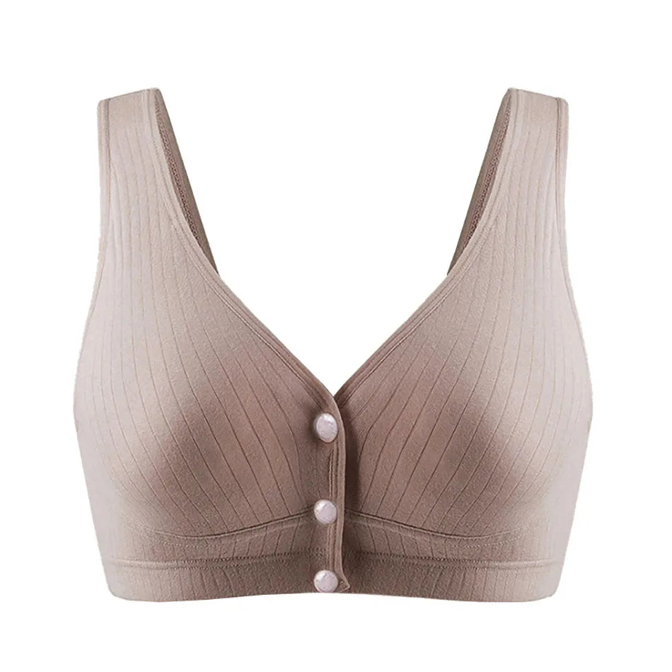 Cotton Maternity Nursing Bras Pregnant Breastfeeding Front Button Thin Breatable Pregnancy Women Underwear No Underwire Bralette