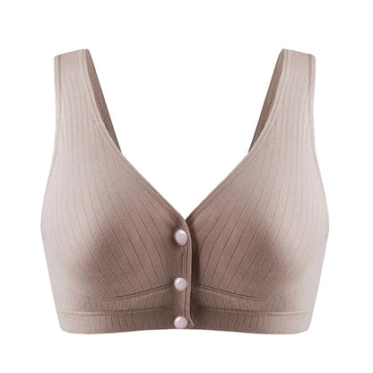 Cotton Maternity Nursing Bras Pregnant Breastfeeding Front Button Thin Breatable Pregnancy Women Underwear No Underwire Bralette