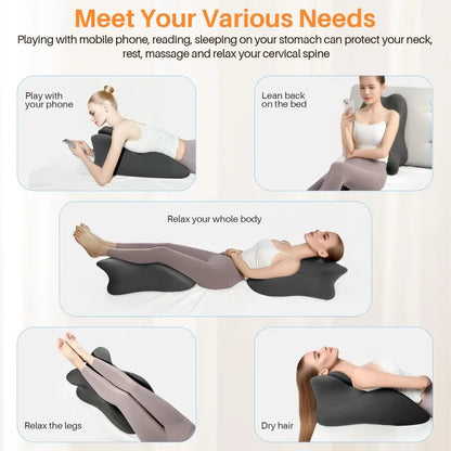Multi-Positional Wedge Pillow Memory Foam Ergonomic Prone Pillow with Removable Cover Couple Bed Pillow for Body Pain Relief