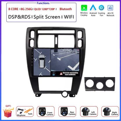 Player GPS Navigation Carplay Auto Android 16 For Hyundai Tucson 2004 -2009 Car Radio Multimedia Stereo Video