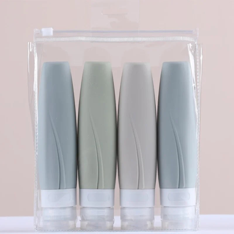 Travel Bottles for Toiletries 4 Pack  Travel Size Toiletries Containers Silicone Squeeze Bottles Toiletry for Shampoo Condition